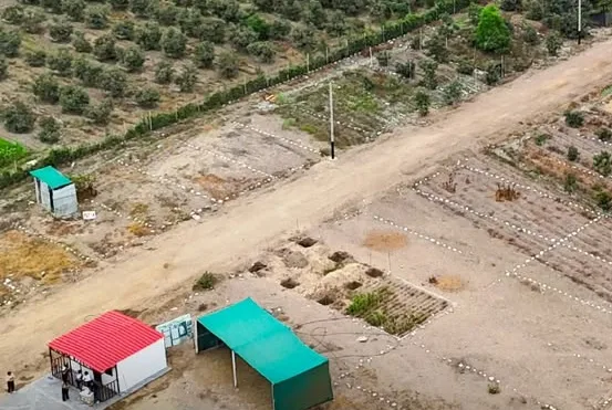 Vista aérea de la lotización Huerta Urbana en Nuevo Chao